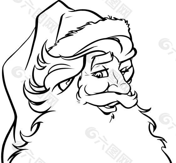 圣诞老人头像 卡通头像 矢量素材 EPS格式_0023