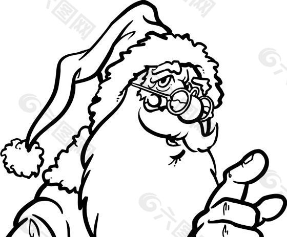 圣诞老人头像 卡通头像 矢量素材 EPS格式_0016