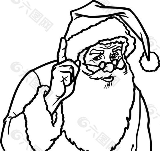 圣诞老人头像 卡通头像 矢量素材 EPS格式_0014