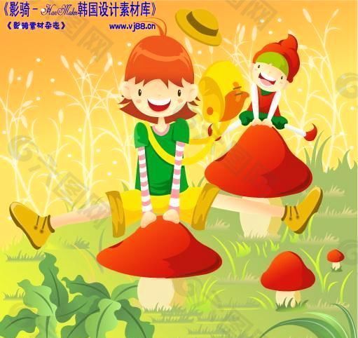 儿童生活 矢量 卡通人物 AI_0502