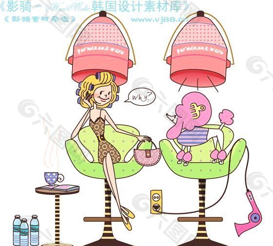 时尚简笔插画 矢量 AI_0172