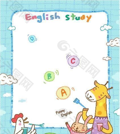 英语学习 动物漫画 矢量EPS_32