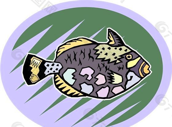 五彩小鱼 水生动物 矢量素材 EPS格式_0677