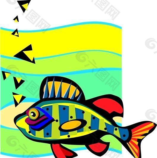 五彩小鱼 水生动物 矢量素材 EPS格式_0609