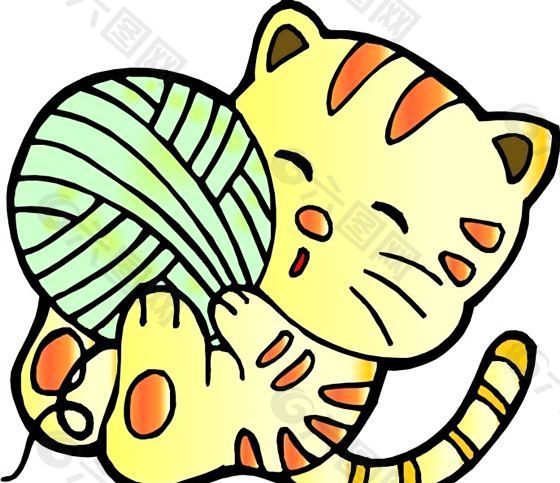 猫 宠物  动物 图案 矢量 AI_0006