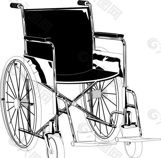 轮椅 医疗器材 矢量素材 EPS_0006