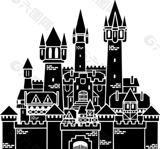 城堡建筑 矢量素材 eps格式