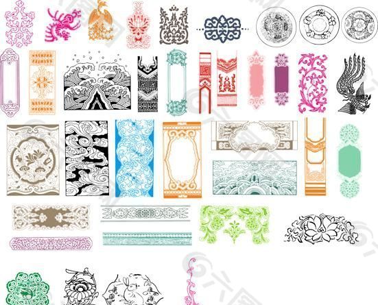 中国极品古典花纹矢量素材