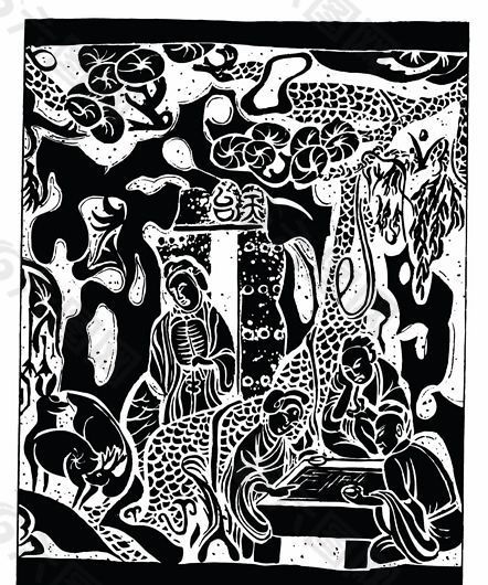 元明时代 矢量版画 古典图案 矢量中华五千年 AI源文件_0631