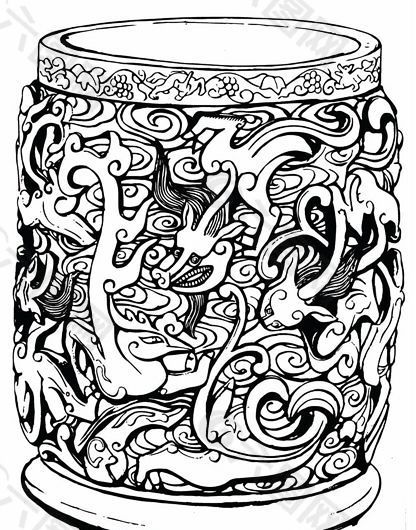 元明时代 矢量版画 古典图案 矢量中华五千年 AI源文件_0628