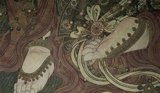 法海寺壁画-04水月观音脚特写