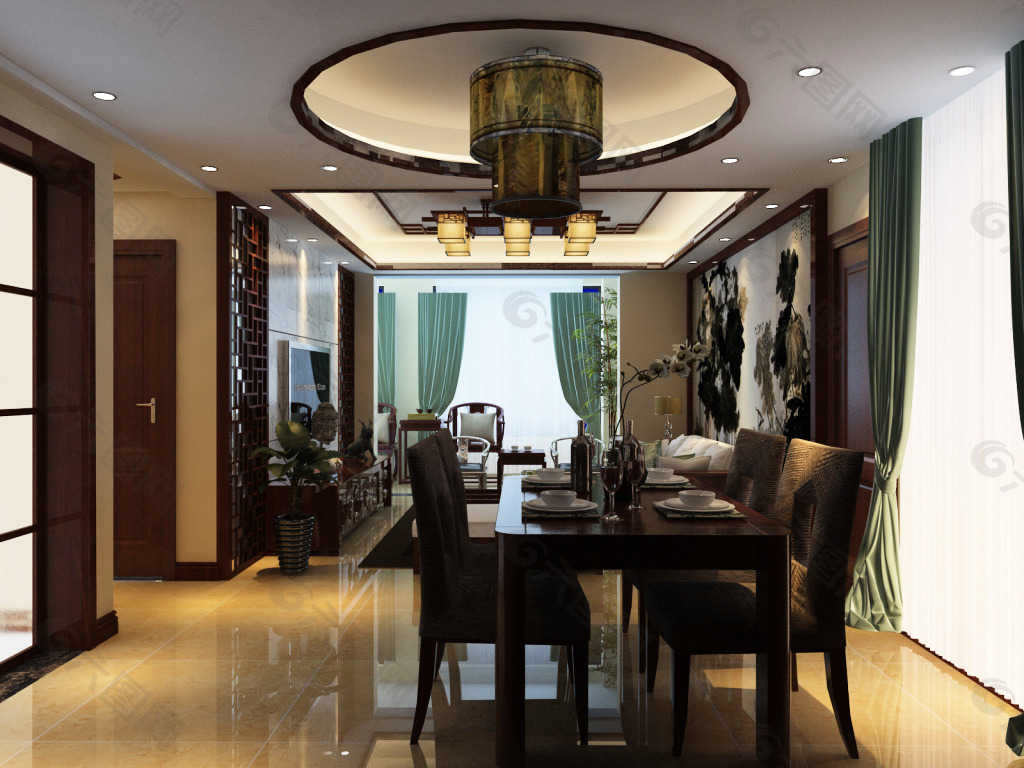 新中式 客餐厅|空间|室内设计|小蔣2986 - 原创作品 - 站酷 (ZCOOL)