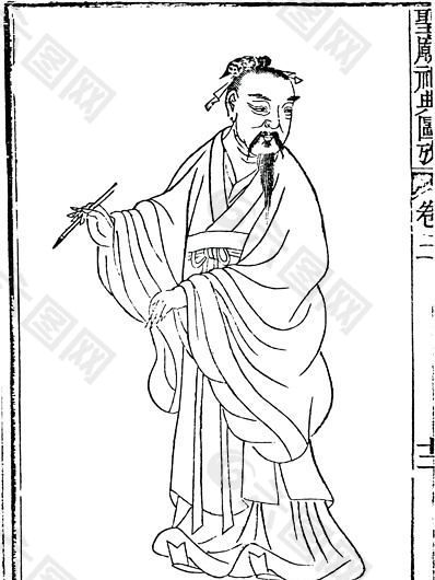 古版人物 木刻版画 中国传统文化_053