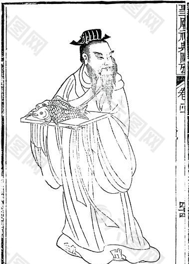 古版人物 木刻版画 中国传统文化_036