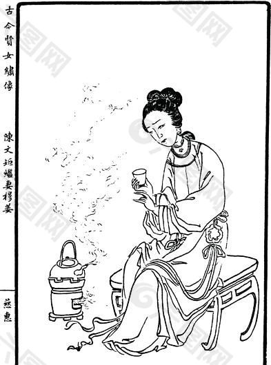 古版人物 木刻版画 中国传统文化_072