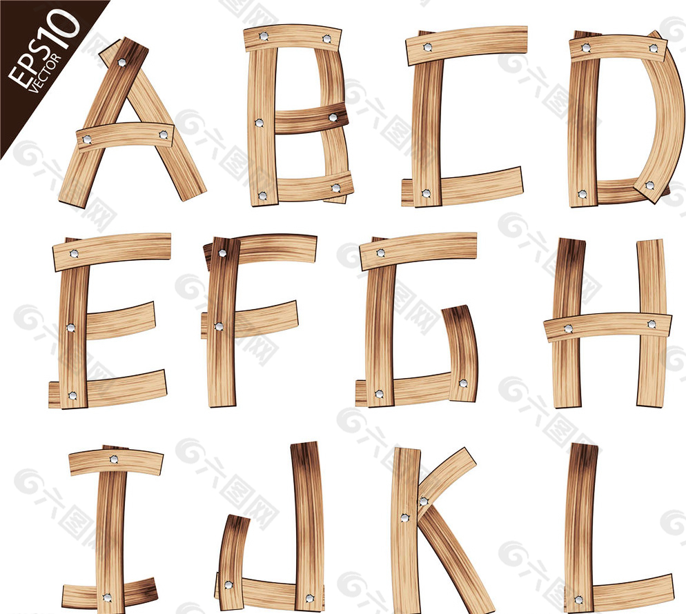 木头字体 木板字体图片