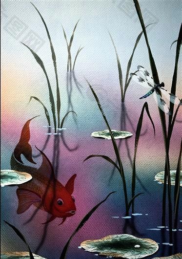 鱼 动物 丙烯画 装饰画_0027