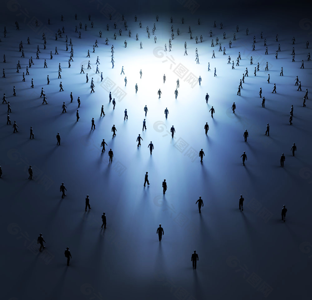 走向光芒的商务人士