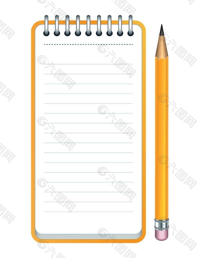 铅笔与笔记本素材