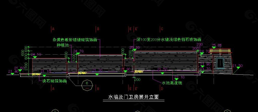 小区入口水墙