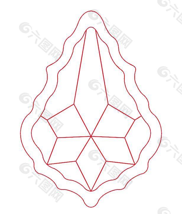 枫叶水晶线条勾勒图