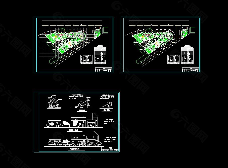 某大道三角绿地绿化设计图