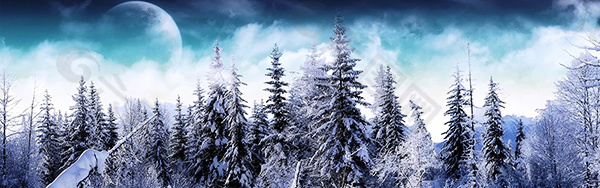淘宝冬季雪景海报背景图片素材