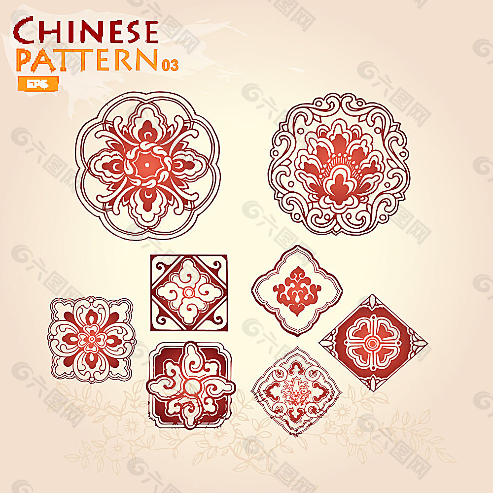 中国风传统牡丹花纹