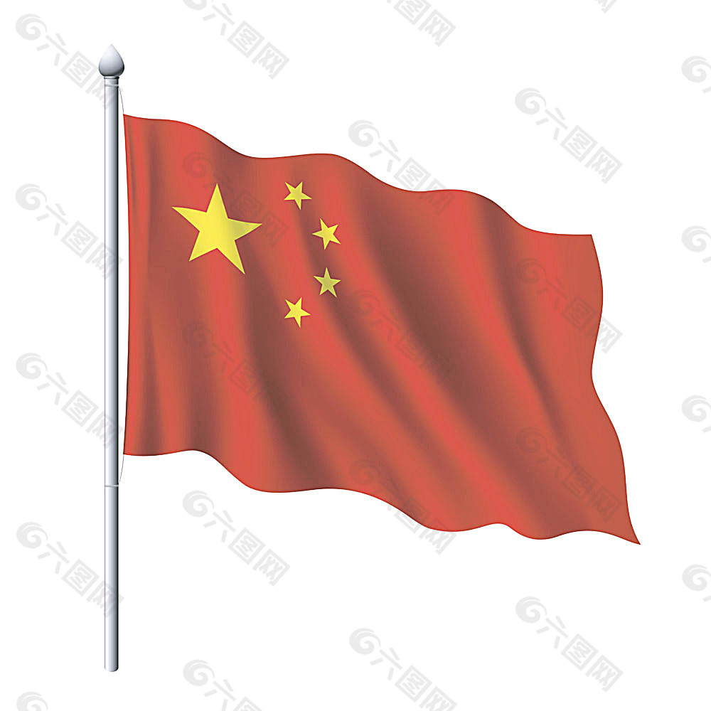立体的中国旗帜