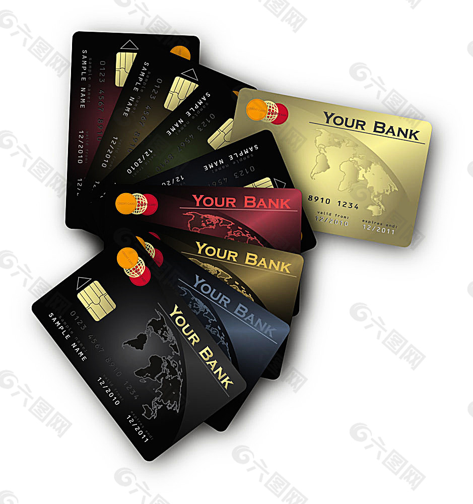 银行卡信用卡矢量素材