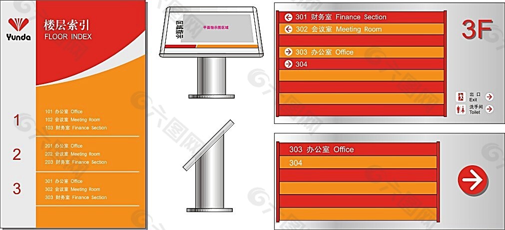 公司导视牌矢量模板素材