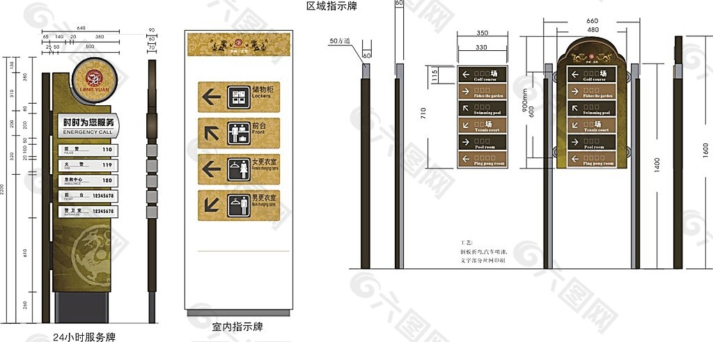 矢量公司导视牌模板素材