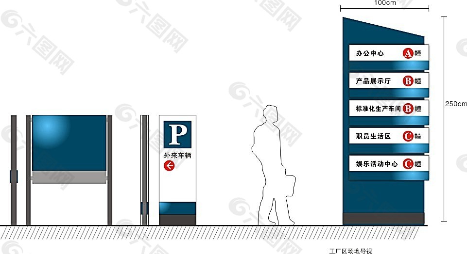 公司导视牌设计矢量模板