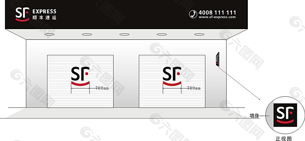 顺丰速运门牌标识矢量素材