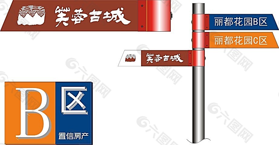 芙蓉古城标识牌矢量模板