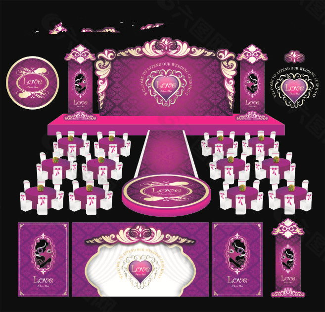 紫色婚礼图