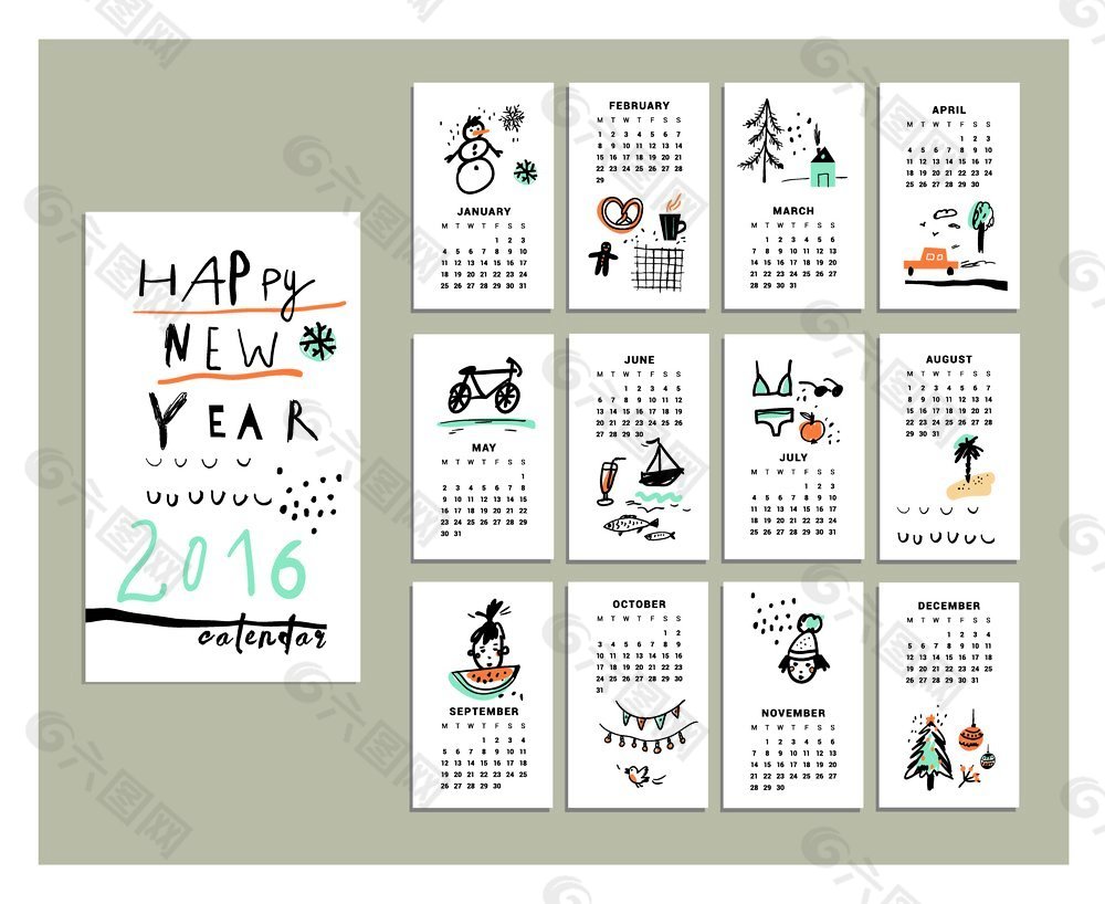 2016创意日历设计图片