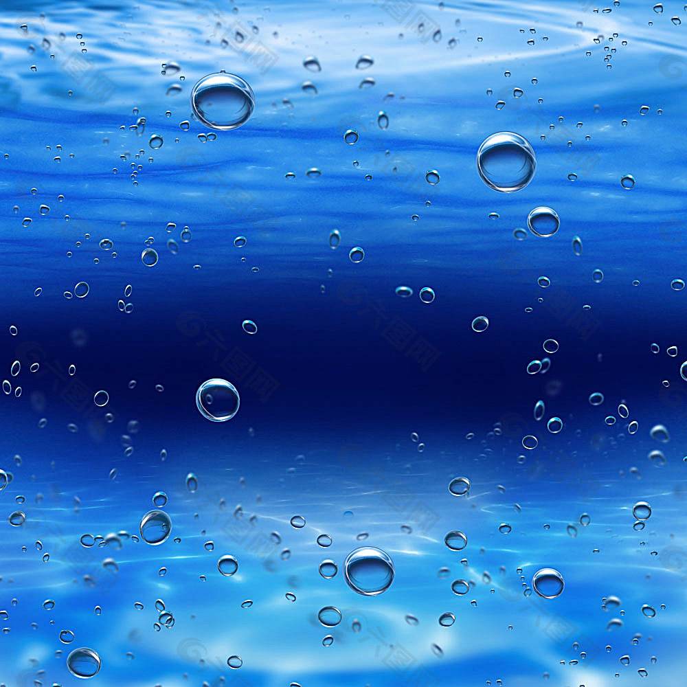 水中的蓝色气泡