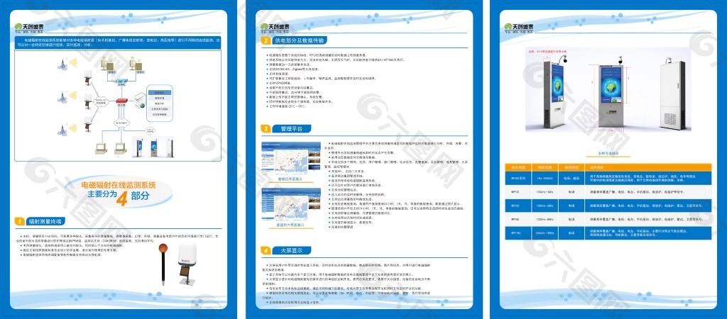 通信公司蓝色系单页资料