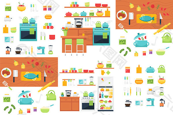 厨房生活用品图标设计矢量素材