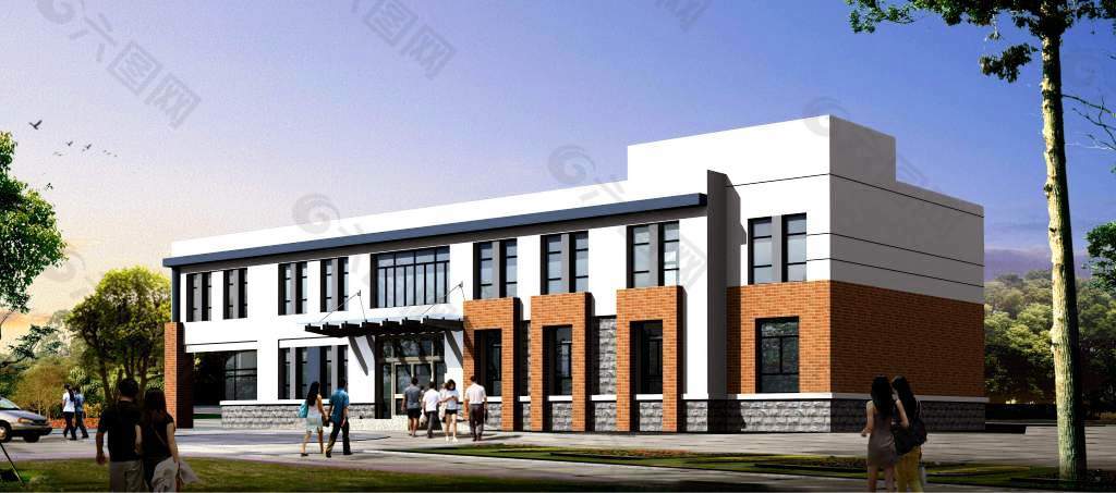 现代风格二层办公建筑