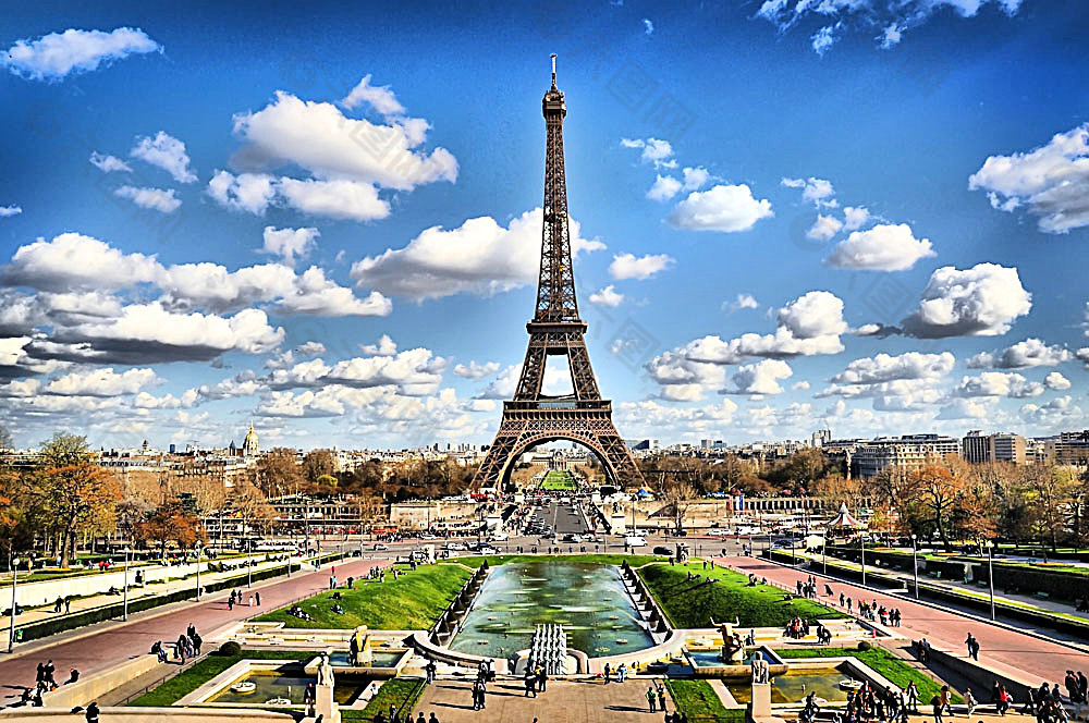 巴黎铁塔广场背景