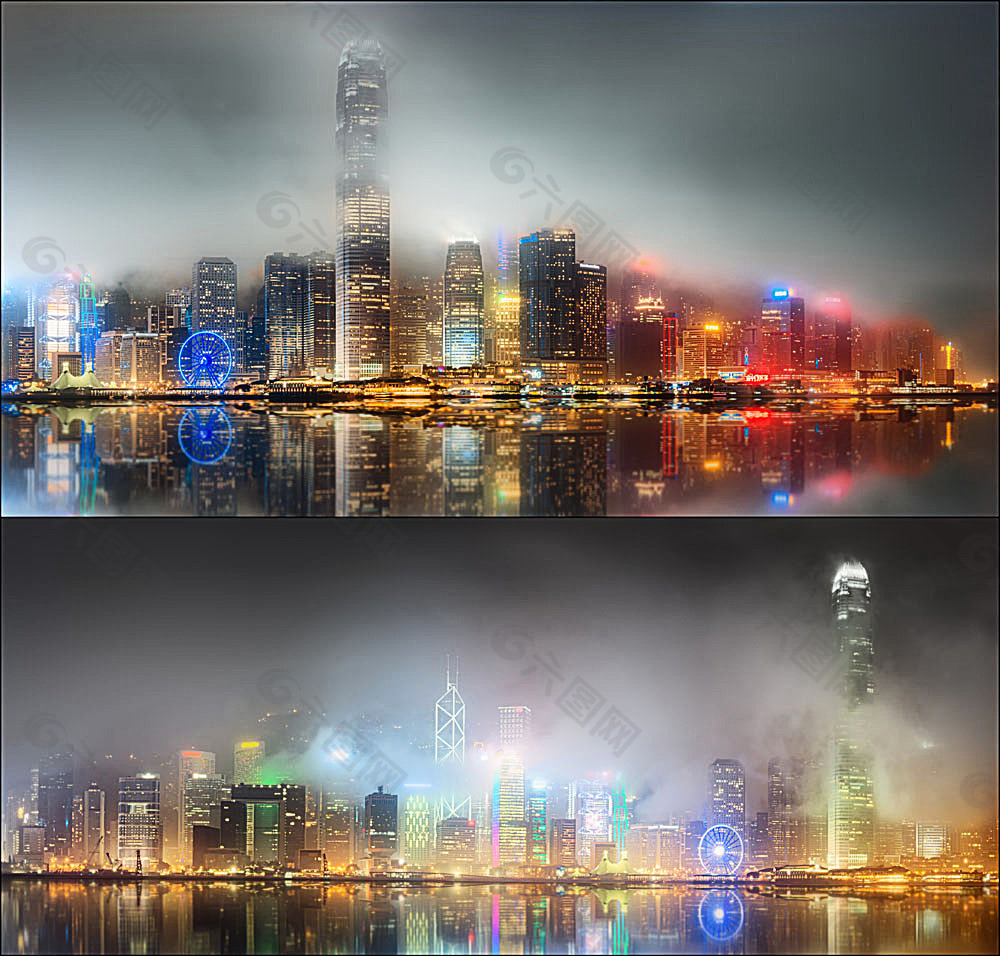 繁华香港夜景