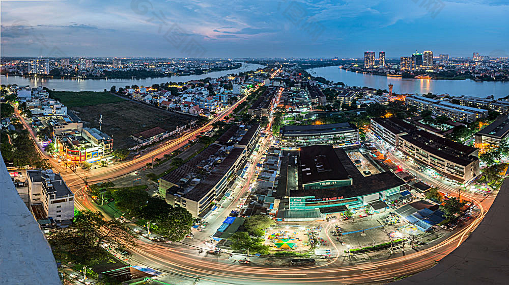 胡志明市鸟瞰风景