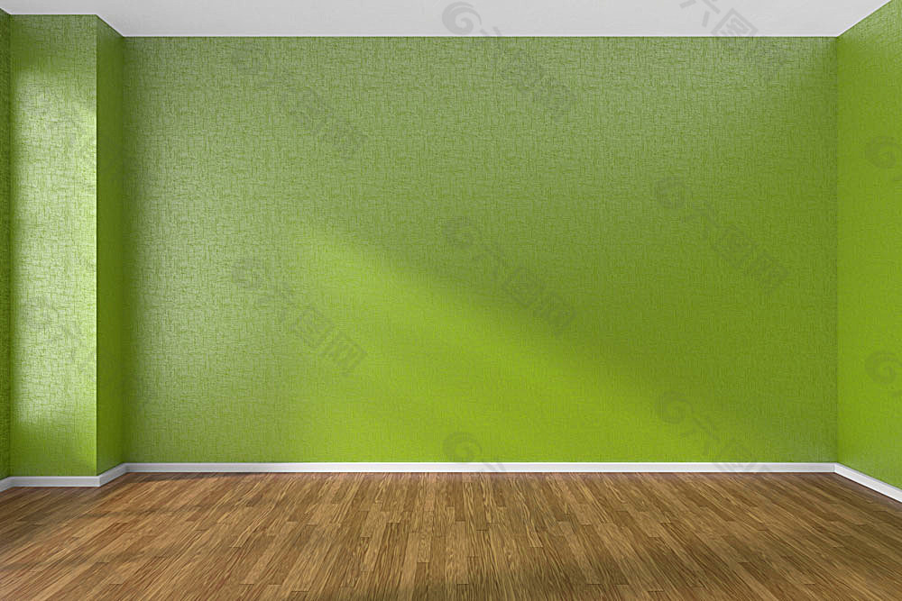 绿色墙壁和木板