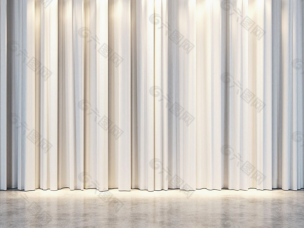 白色窗帘背景墙