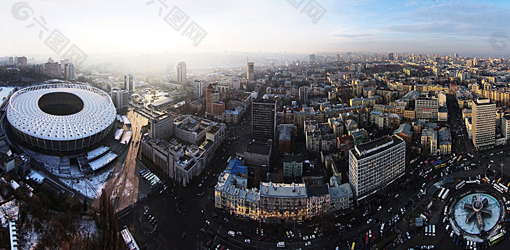 城市鸟瞰风景图片
