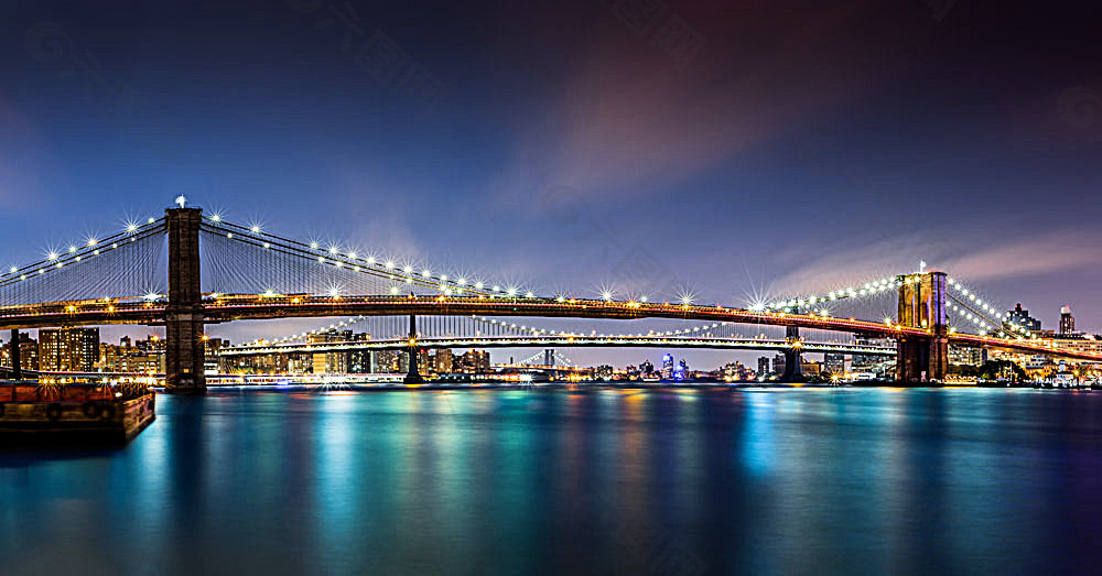 城市桥梁夜景风景