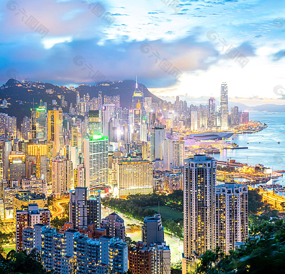 繁华香港夜景