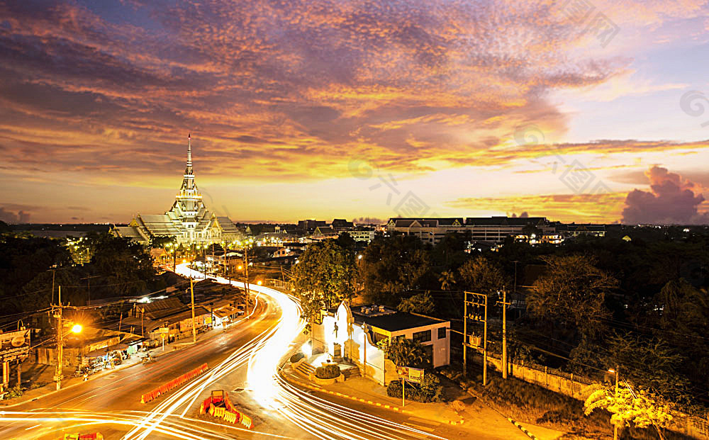 夜晚里的城市风景